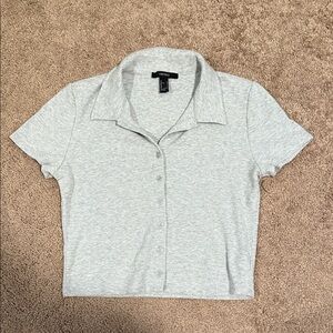 Forever 21 Light Gray Button-Down Shirt